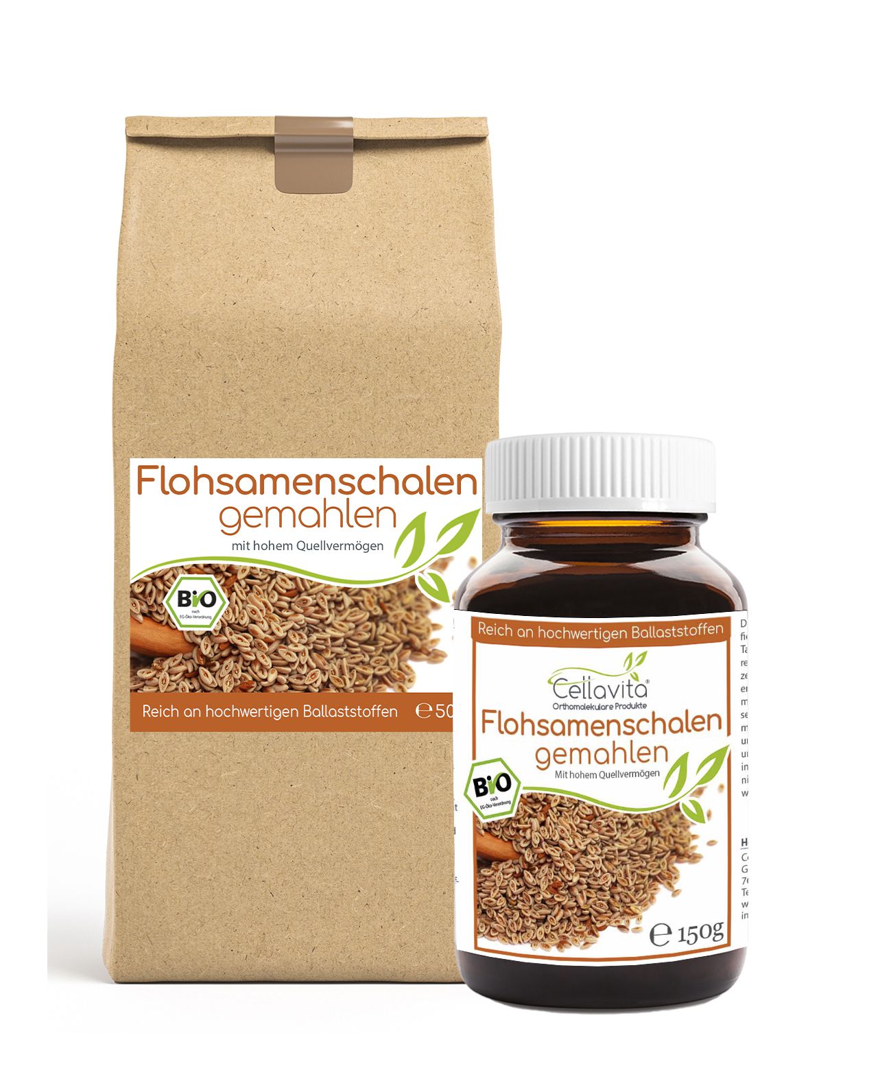 Flohsamenschalen gemahlen (Pulver) – Bio