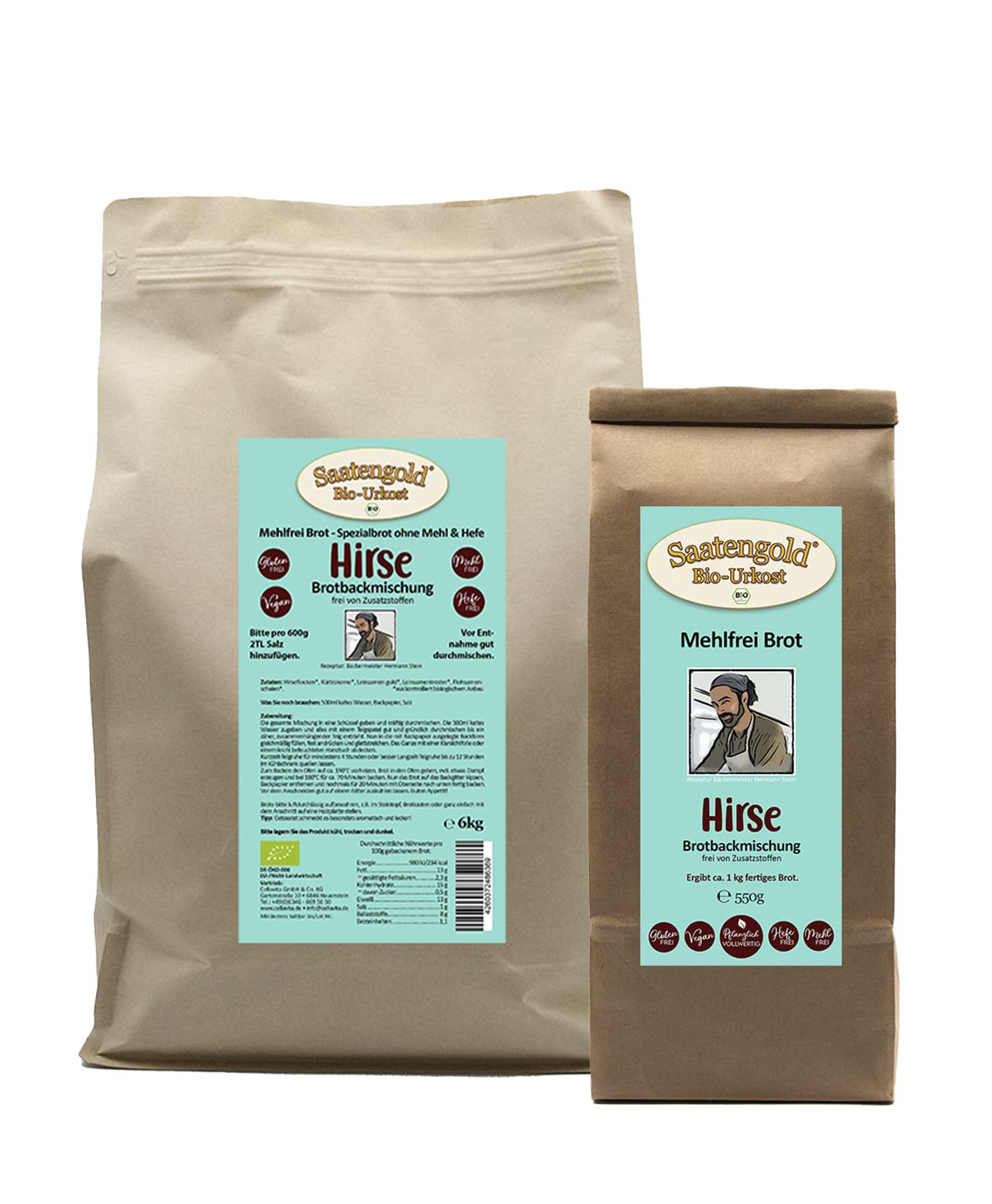 Saatengold Mehlfreibrot Hirse – Bio Brotbackmischung