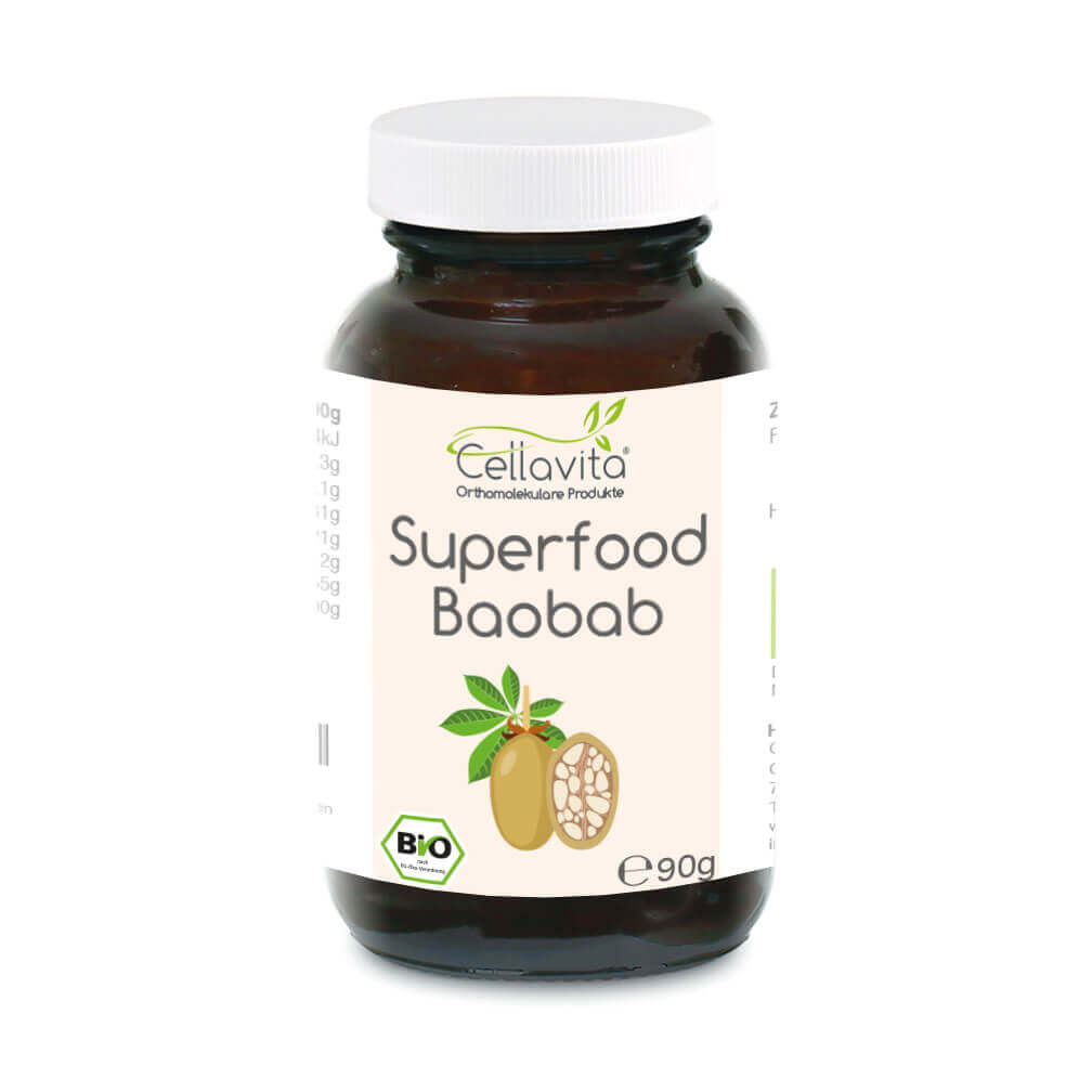 Superfood Baobab bio Pulver im Glas