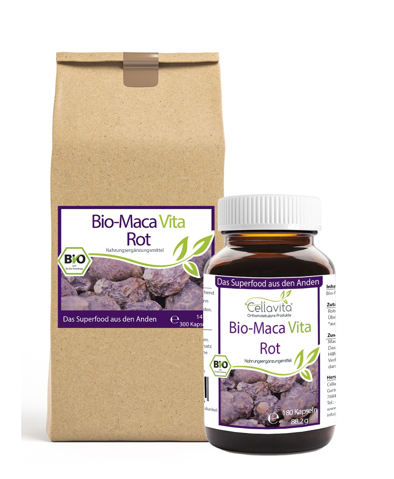 Bio-Maca Vita rot – 180 Kapseln im Glas